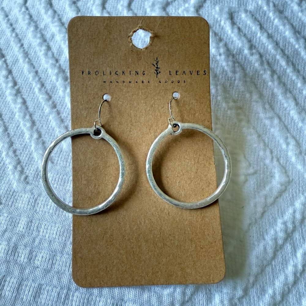 Silver Steel Hoop Earrings